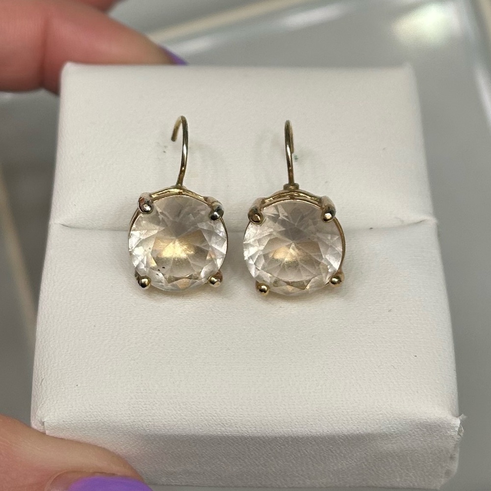 Kate Spade Gold Leverback Drop Down Stud Earrings